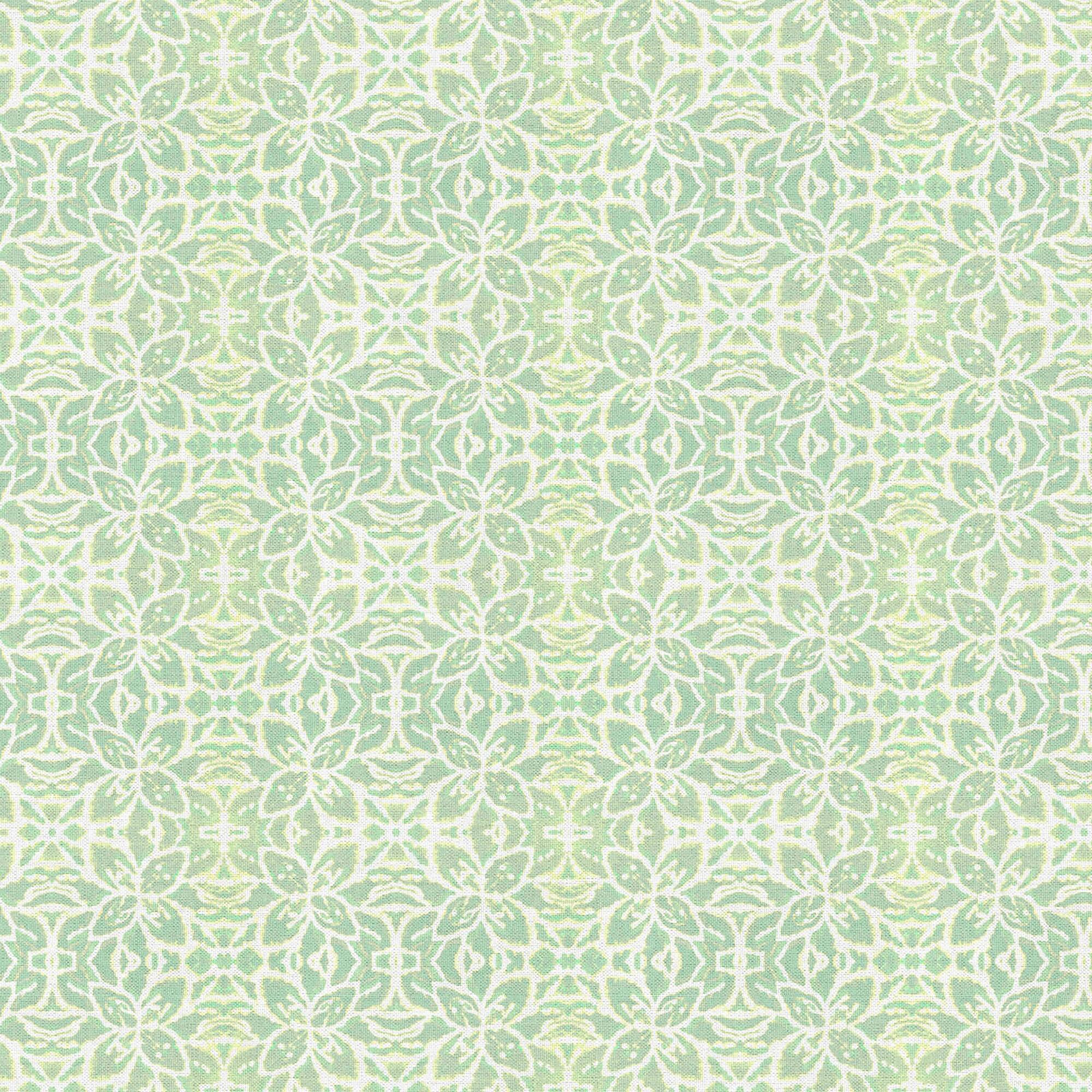 Fabric Editions Abstract Green Daisy Cotton Fabric